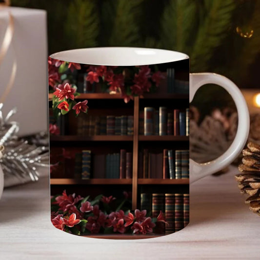 3D Book And Flowers Mug