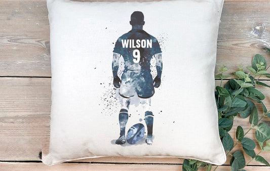 Rugby Player Silhouette Cushion Male and Female Players