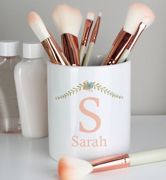 Personalised Floral Bouquet Ceramic Storage Pot