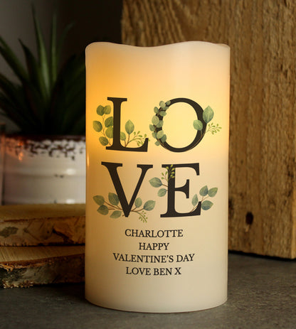 Personalised LOVE LED Candle
