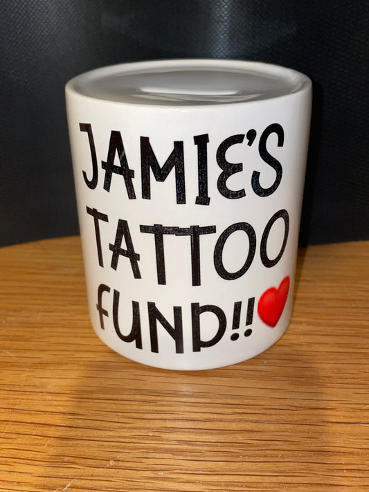 Personalised Tattoo Fund Money Box