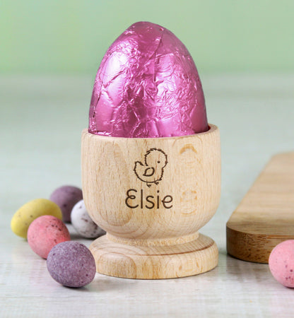 Personalised Chick Wooden Egg Cup