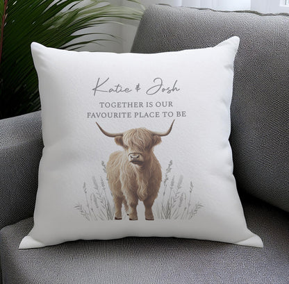 Personalised Highland Cow Cushion