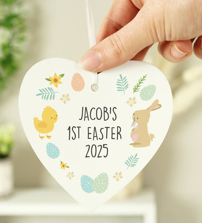 Personalised First Easter Heart Tree Decoration