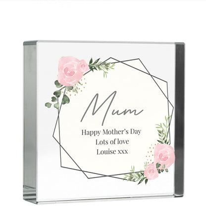 Personalised Abstract Rose Crystal Token
