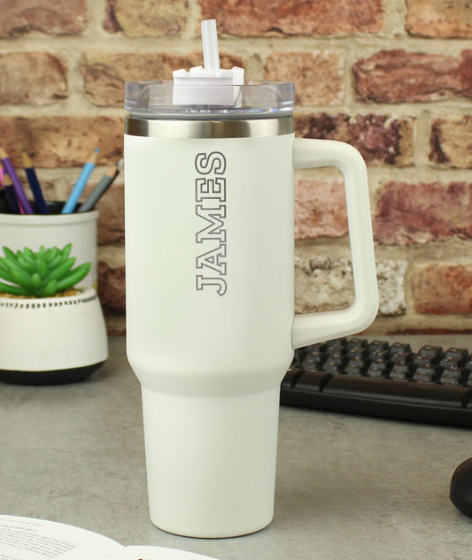 Personalised 40oz White Travel Cup