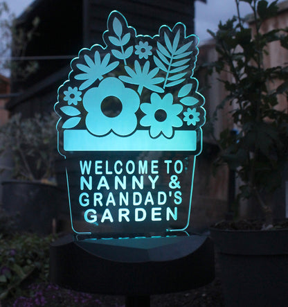 Personalised Plant Pot Outdoor Solar Light