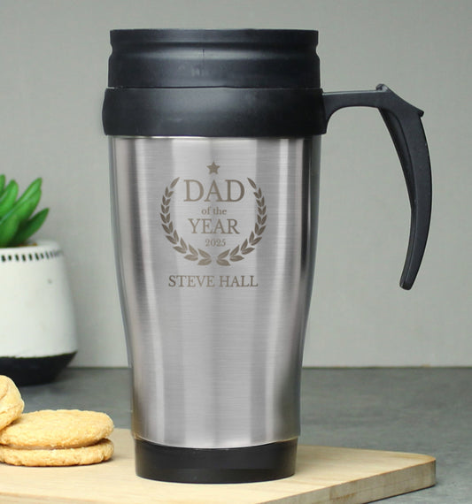 Personalised Dad of The Year Travel Mug