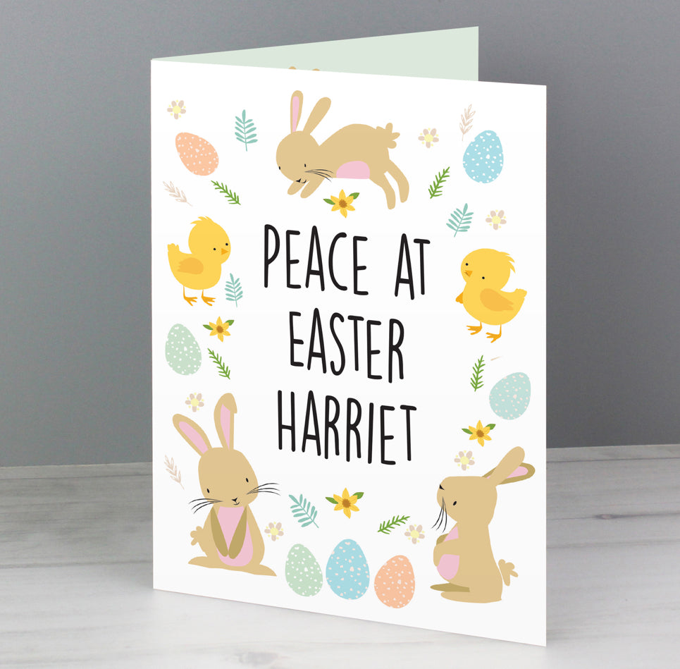 Personalised Easter Bunny & Chick Card