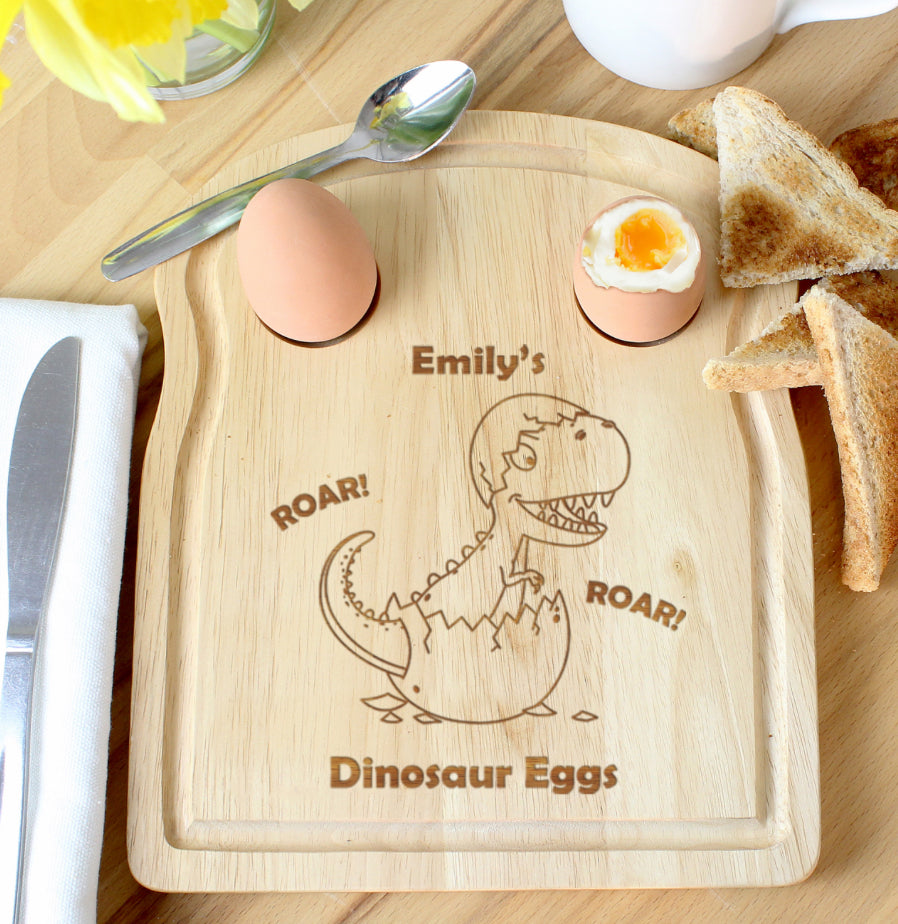 Personalised Dinosaur Egg & Toast Board