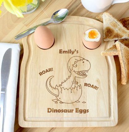 Personalised Dinosaur Egg & Toast Board