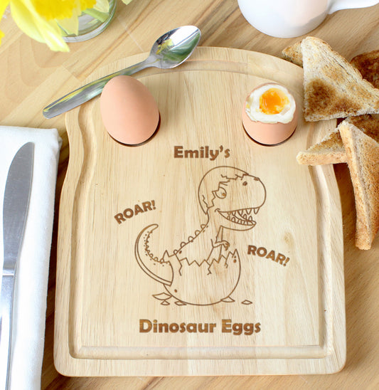 Personalised Dinosaur Egg & Toast Board