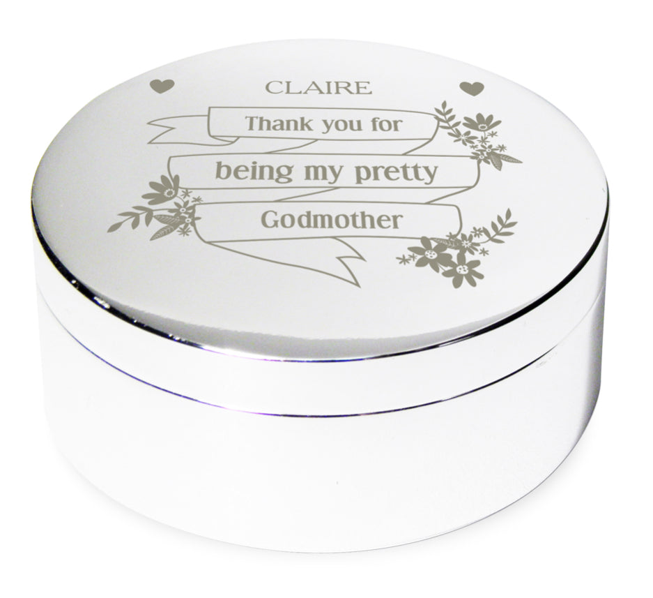 Personalised Garden Bloom Round Trinket Box