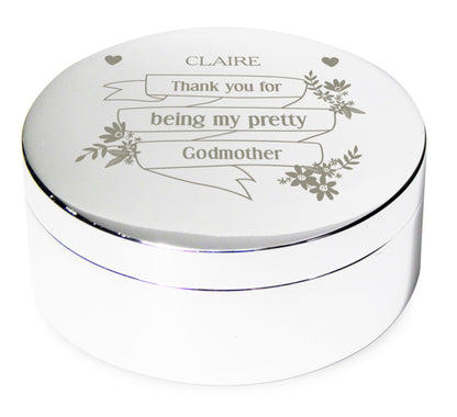 Personalised Garden Bloom Round Trinket Box