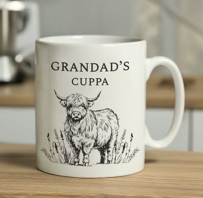 Personalised Black Highland Cow Mug