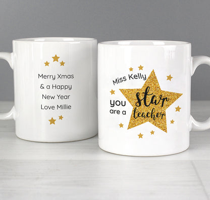Personalised Star Teacher's Mug