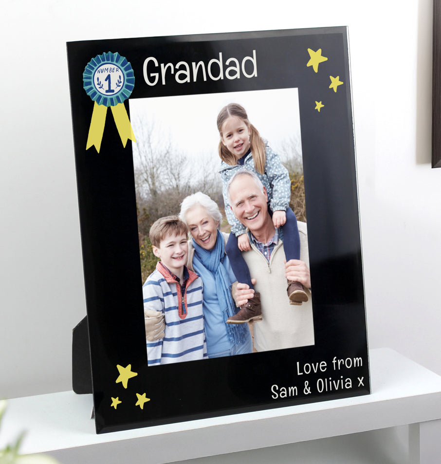 Personalised No.1 Black Glass 5x7 Frame