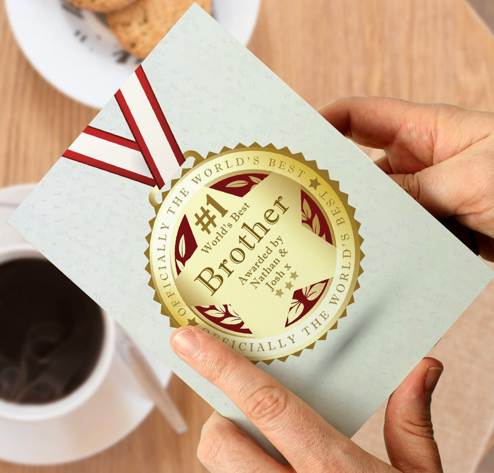 Personalised Number 1 Medal Card