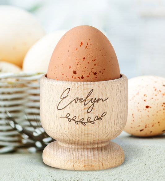 Personalised Name Wooden Egg Cup
