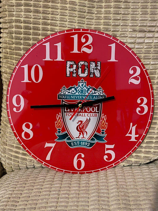 Personalised 30cm Glass Liverpool Clock