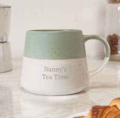 Personalised Green Speckled Ceramic Mug