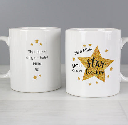 Personalised Star Teacher's Mug