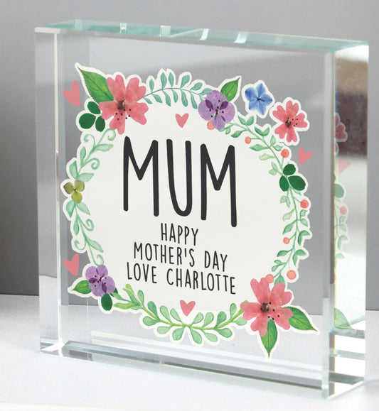 Personalised Floral Crystal Token