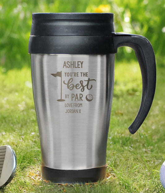 Personalised Best By Par Travel Mug