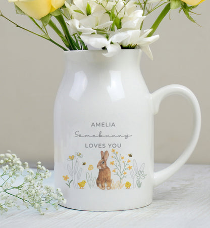 Personalised Spring Bunny Jug Vase