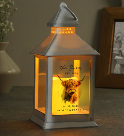 Personalised Highland Cow LED Lantern