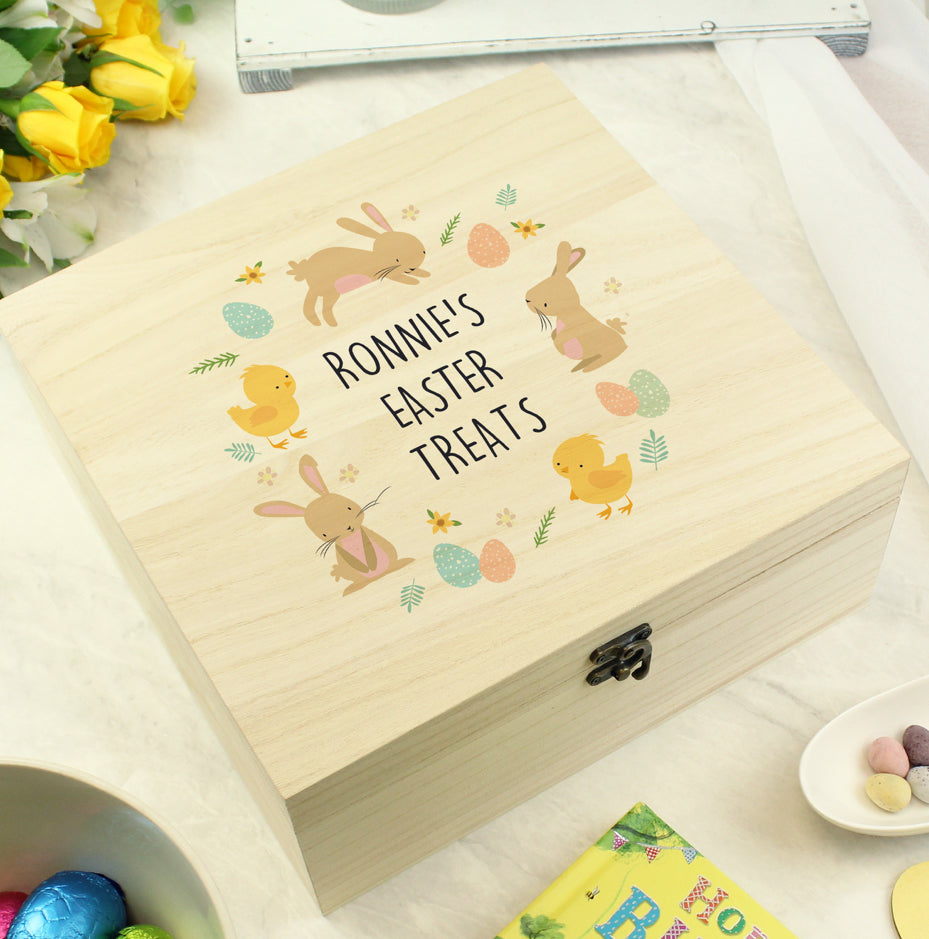 Personalised Easter Bunny Wooden Treat Box