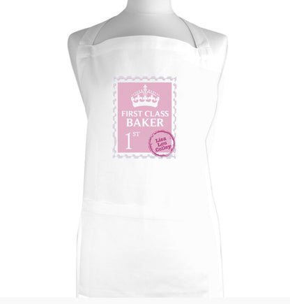 Personalised Pink 1st Class Apron