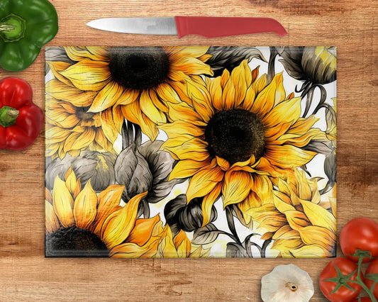Sunflower Glass Chopping Board