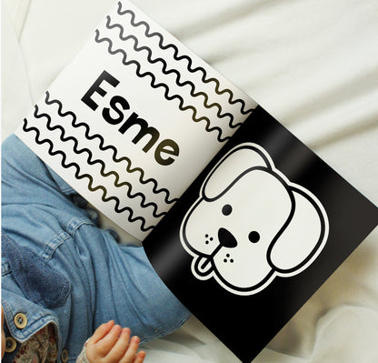 Personalised High Contrast Black and White Baby Book