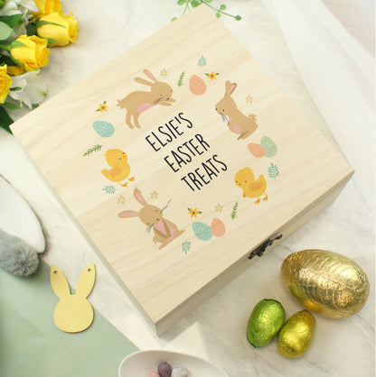 Personalised Easter Bunny Wooden Treat Box