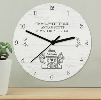 Personalised HOME Shabby Chic Wooden Clock