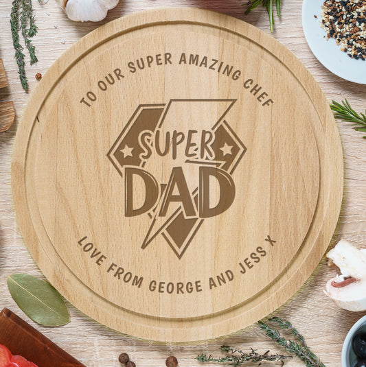 Personalised Super Dad Chopping Board