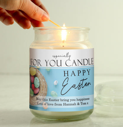 Personalised Happy Easter Large Scented Candle Jar