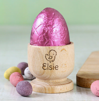 Personalised Chick Wooden Egg Cup