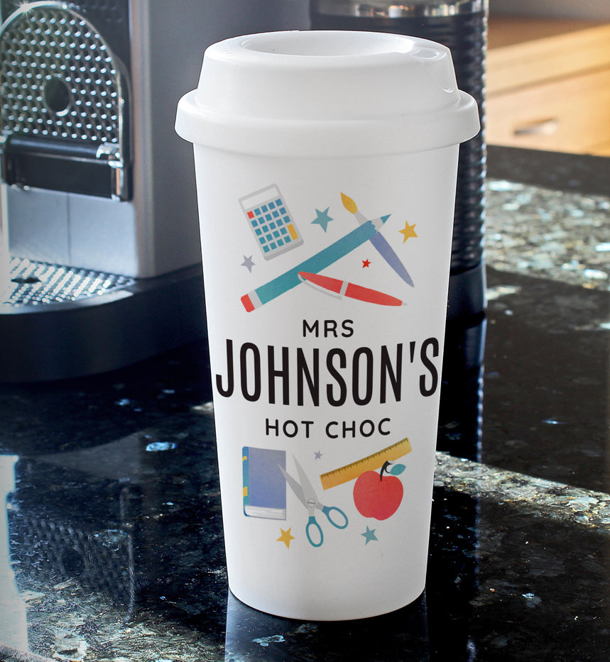 Personalised Teachers Insulated Reusable Eco Travel Cup
