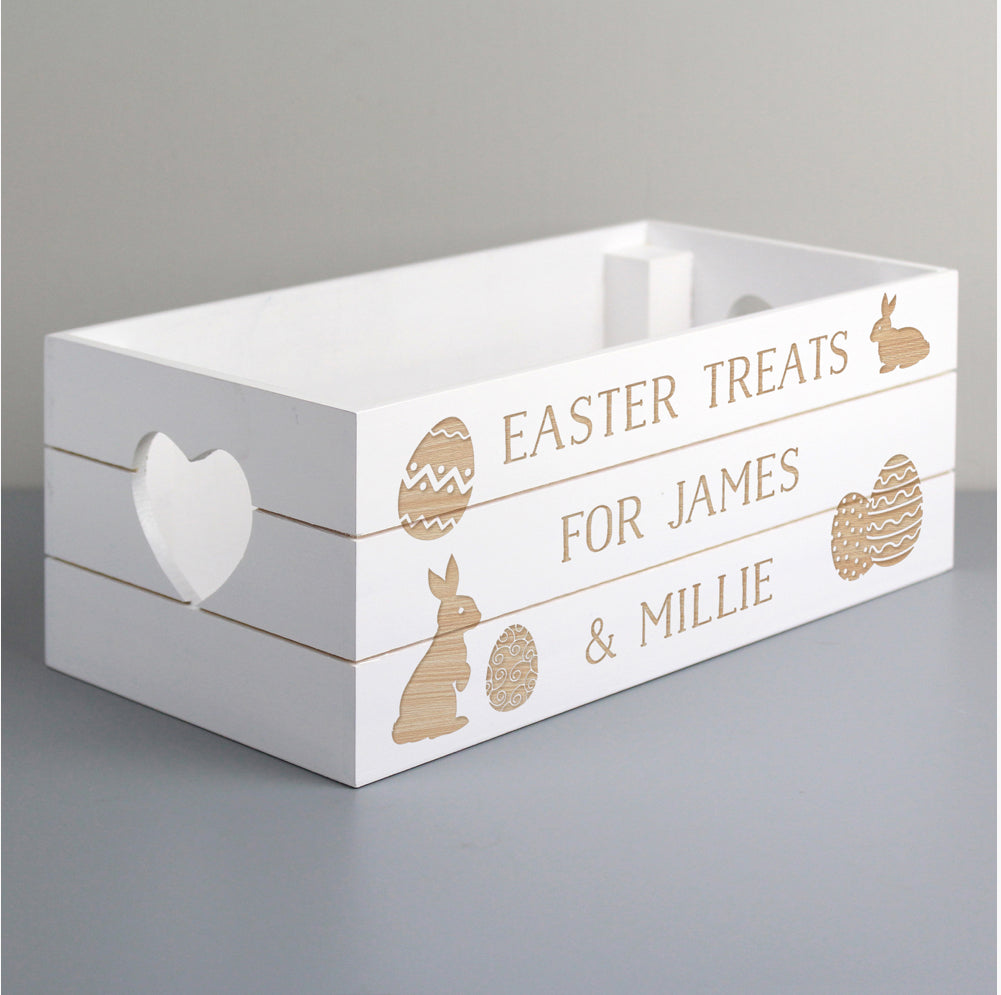 Personalised Easter Bunny Small Wooden Crate