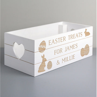 Personalised Easter Bunny Small Wooden Crate