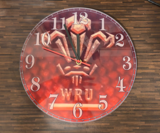WRU 30cm Glass Clock