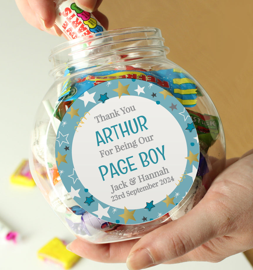 Personalised Page Boy Sweet Jar