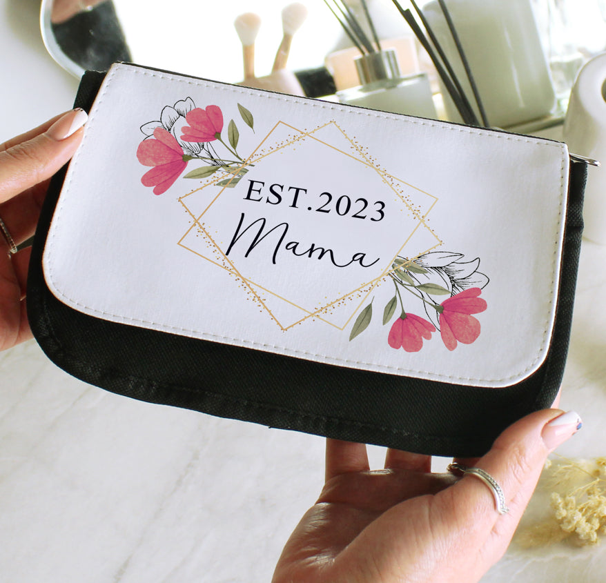 Personalised Pink Floral Make Up Bag