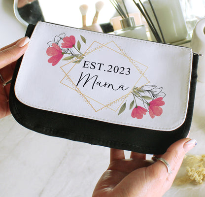 Personalised Pink Floral Make Up Bag