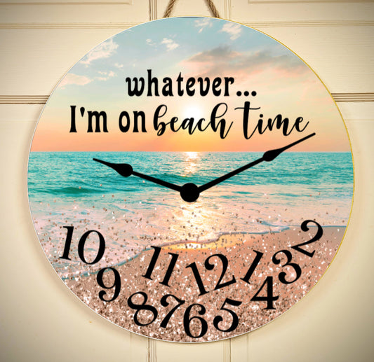 Glass Whatever…I’m On Beach Time 30cm Clock