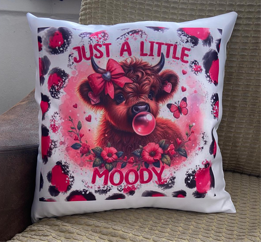 Pink Just A Little Moody Cushion