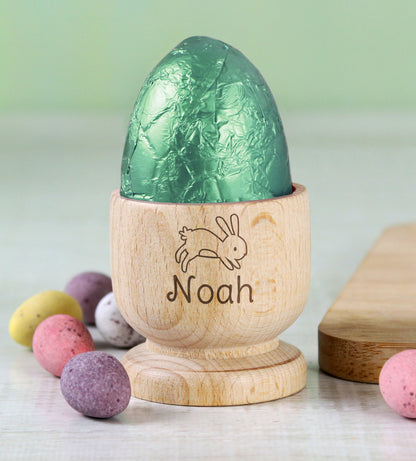 Personalised Bunny Wooden Egg Cup