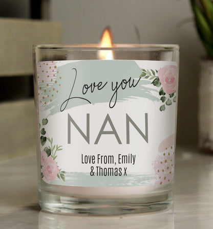 Personalised Abstract Rose Scented Jar Candle